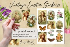 Easter Bunny Printable Stickers Easter Vintage Scrapbooking 