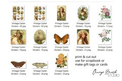 Easter Bunny Printable Stickers Easter Vintage Scrapbooking 
