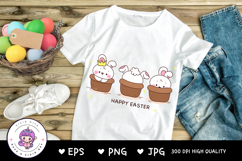 Cute bunny clipart in flower pot kawaii animals easter Product Image 2
