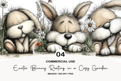 Easter Bunny Resting in a Cozy Garden Corner Product Image 1
