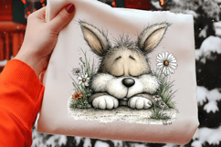 Easter Bunny Resting in a Cozy Garden Corner Product Image 2
