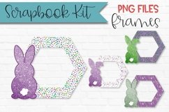 Easter Bunny Scrapbook Frames glitter and pattern hexagons