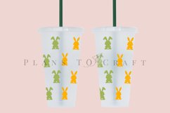 Easter Bunny Seamless Pattern starbucks 24oz cold cup wrap svg presized template for tumbler venti suitable for cricut and silhouette