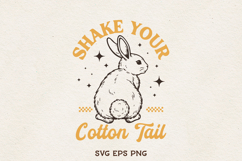 Shake Your Cotton Tail SVG Easter Bunny Vintage Rabbit PNG Product Image 1