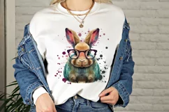 Bunny Sublimation | Cute Bunny with Glasses PNG Product Image 3