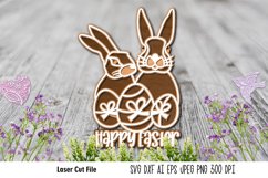 Layered Easter Bunny Sign| Happy Easter Laser Cut Template