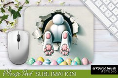 Easter Bunny Smashed Wall 3D Mouse Pad Sublimation Design