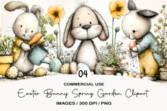 Easter Bunny Spring Garden PNG Product Image 1