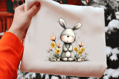 Easter Bunny Spring Garden Clipart Product Image 2