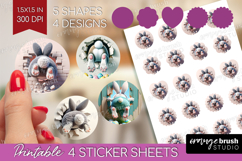 Easter Bunny Round Sticker - Bunny Butt Printable Sticker Product Image 1