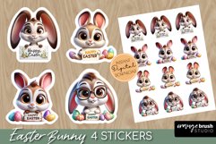 Easter Bunny Stickers - Printable Sticker Sheet Bunny PNG 
