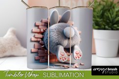 Easter Bunny Sublimation - 3D Hole in Wall Tumbler Wrap PNG