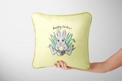 easter bunny sublimation - on pillow