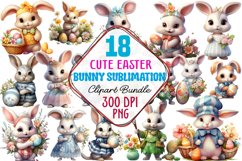 Easter Bunny Sublimation Clipart, Easter Bunny Watercolor, Watercolor Bunny, Cute Bunny Easter, Cute Bunny Clipart, Bunny PNG, Bunny Sublimation, Bunny Sublimation Designs, Bunny Sublimation Bundle, Bunny Clipart, Bunny Clipart Bundle,  Easter Bunny Water