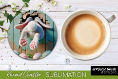 Easter Bunny Sublimation Coaster - Easter Car Coaster Design