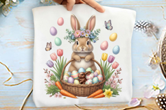Easter Bunny Sublimation, Easter Basket Png Product Image 1