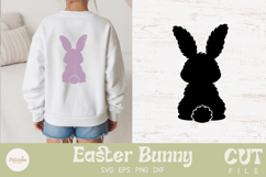 Easter bunny cut file being used as an svg for cricut print on a Easter and Spring kids t-shirt