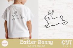 Easter bunny cut file being used as an svg for cricut print on a Easter and Spring kids t-shirt