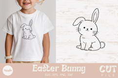 Easter bunny cut file being used as an svg for cricut print on a Easter and Spring kids t-shirt