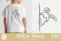 Easter bunny cut file being used as an svg for cricut print on a Easter and Spring kids t-shirt