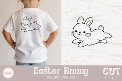 Easter bunny cut file being used as an svg for cricut print on a Easter and Spring kids t-shirt