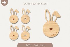 Easter basket tags svg, Easter bunny tag svg laser files Product Image 1