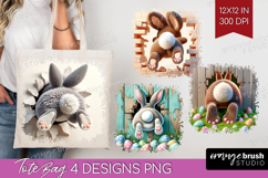 Easter Bunny Tote Bag - Bunny Butt Tote Bag PNG Sublimation Product Image 1