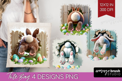Easter Bunny Tote Bag - Bunny Butt Tote Bag PNG Sublimation Product Image 1