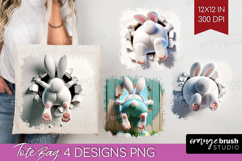 Easter Bunny Tote Bag - Bunny Butt Tote Bag PNG Sublimation Product Image 1