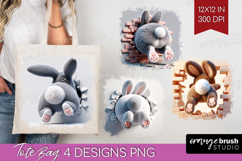 Easter Bunny Tote Bag - Bunny Butt Tote Bag PNG Sublimation Product Image 1