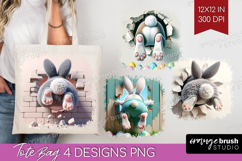 Easter Bunny Tote Bag - Bunny Butt Tote Bag PNG Sublimation Product Image 1