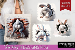 Easter Bunny Tote Bag - Bunny Butt Tote Bag PNG Sublimation Product Image 1