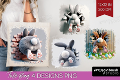 Easter Bunny Tote Bag - Bunny Butt Tote Bag PNG Sublimation Product Image 1