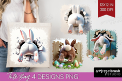 Easter Bunny Tote Bag - Bunny Butt Tote Bag PNG Sublimation Product Image 1
