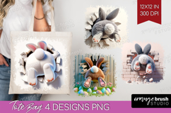 Easter Bunny Tote Bag - Bunny Butt Tote Bag PNG Sublimation Product Image 1