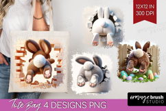 Easter Bunny Tote Bag - Bunny Butt Tote Bag PNG Sublimation Product Image 1