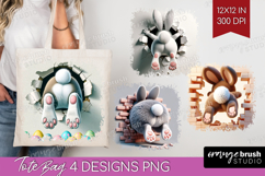 Easter Bunny Tote Bag - Bunny Butt Tote Bag PNG Sublimation Product Image 1