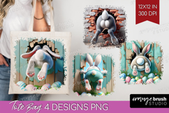 Easter Bunny Tote Bag - Bunny Butt Tote Bag PNG Sublimation Product Image 1