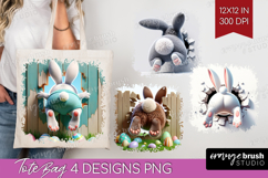 Easter Bunny Tote Bag - Bunny Butt Tote Bag PNG Sublimation Product Image 1