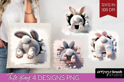 Easter Bunny Tote Bag - Bunny Butt Tote Bag PNG Sublimation Product Image 1