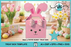Easter Bunny Treat Box SVG | Gable Box Cut File Product Image 1
