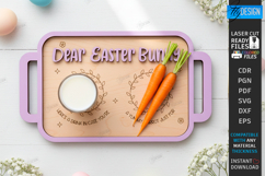 Easter Bunny Treat Tray Laser Cut | Serving Tray | Board SVG Product Image 1
