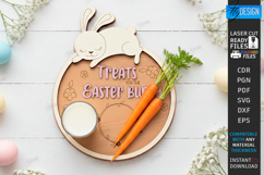 Easter Bunny Treat Tray Laser Cut | Serving Tray | Board SVG Product Image 1