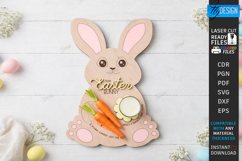 Easter Bunny Treat Tray Laser Cut | Serving Tray | Board SVG Product Image 1