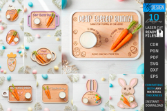 Easter Bunny Treat Trays Laser Cut Bundle | Serving Tray SVG Product Image 1