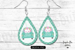 Easter Bunny Truck Teardrop Earring PNG Product Image 1