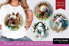 Easter Bunny Round Tshirt Background - Bunny Butt PNG Product Image 1