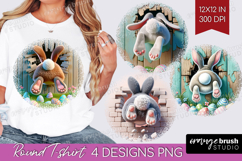 Easter Bunny Round Tshirt Background - Bunny Butt PNG Product Image 1