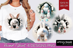 Easter Bunny Round Tshirt Background - Bunny Butt PNG Product Image 1