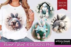 Easter Bunny Round Tshirt Background - Bunny Butt PNG Product Image 1